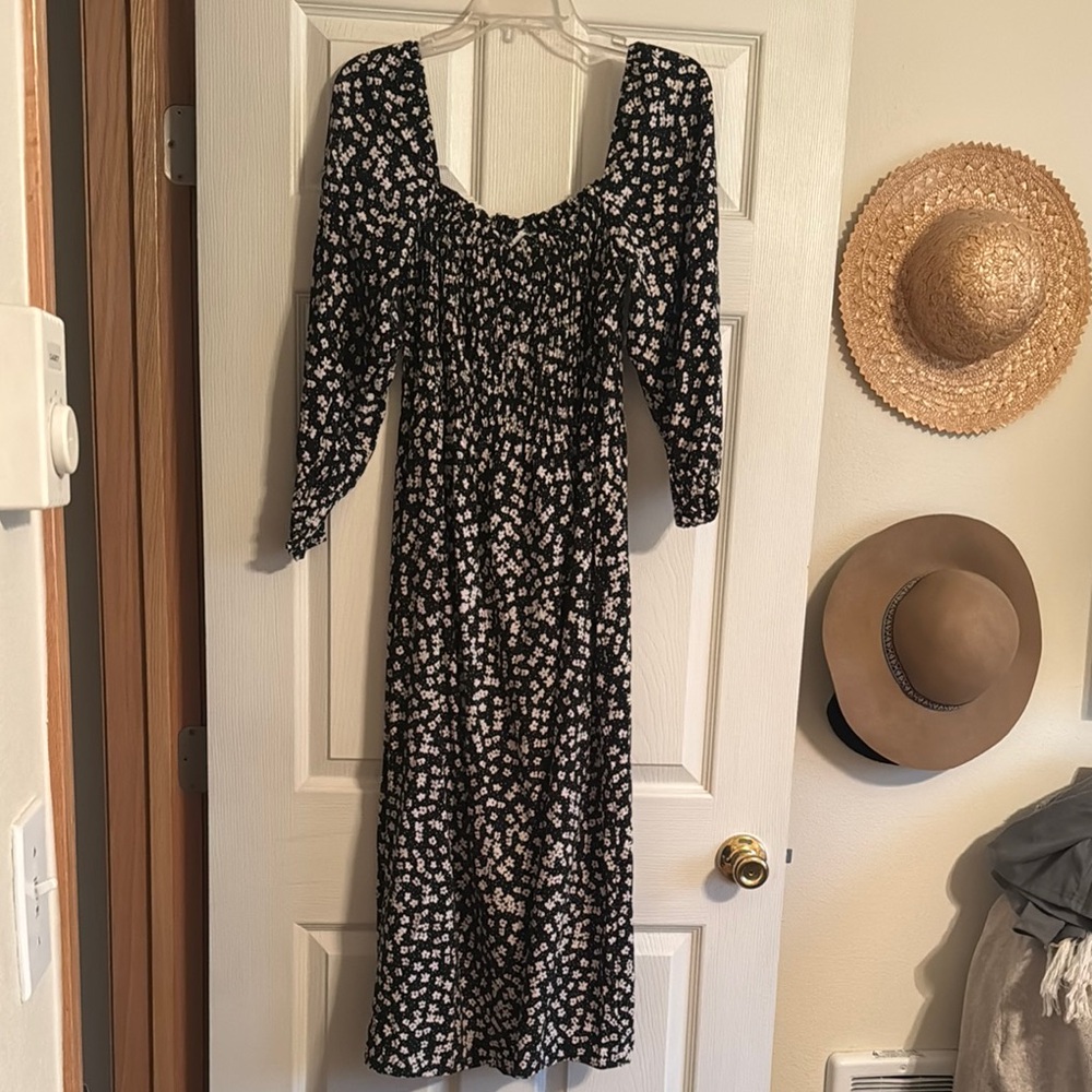 Floral Black Dress